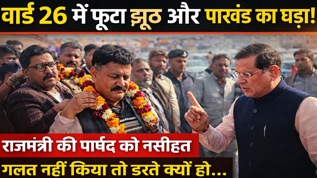 वार्ड 26 में फूटा झूठ और पाखंड का घड़ा, मंत्री ने पार्षद को नसीहत, गलत माहि किया तो डरना क्यों ?